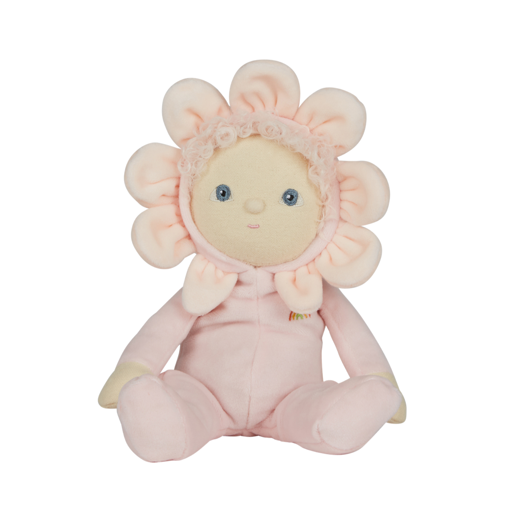 Olli Ella | Dinky Dinkum Dolls | Blossom Buds | Rose | Limited Edition Olli Ella Doll Dressed as a Pink Flower