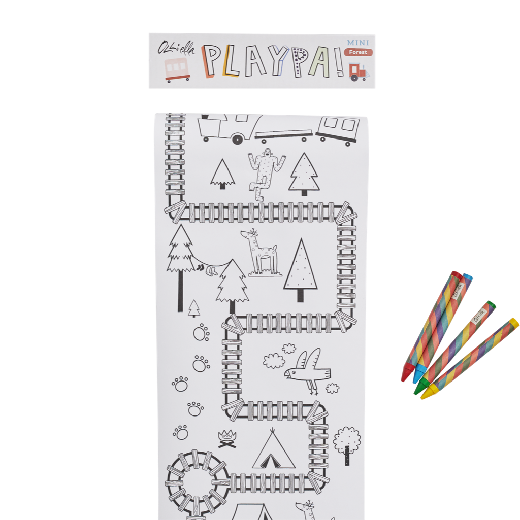 Olli Ella | Mini Playpa Paper & 4 Crayons | Forest