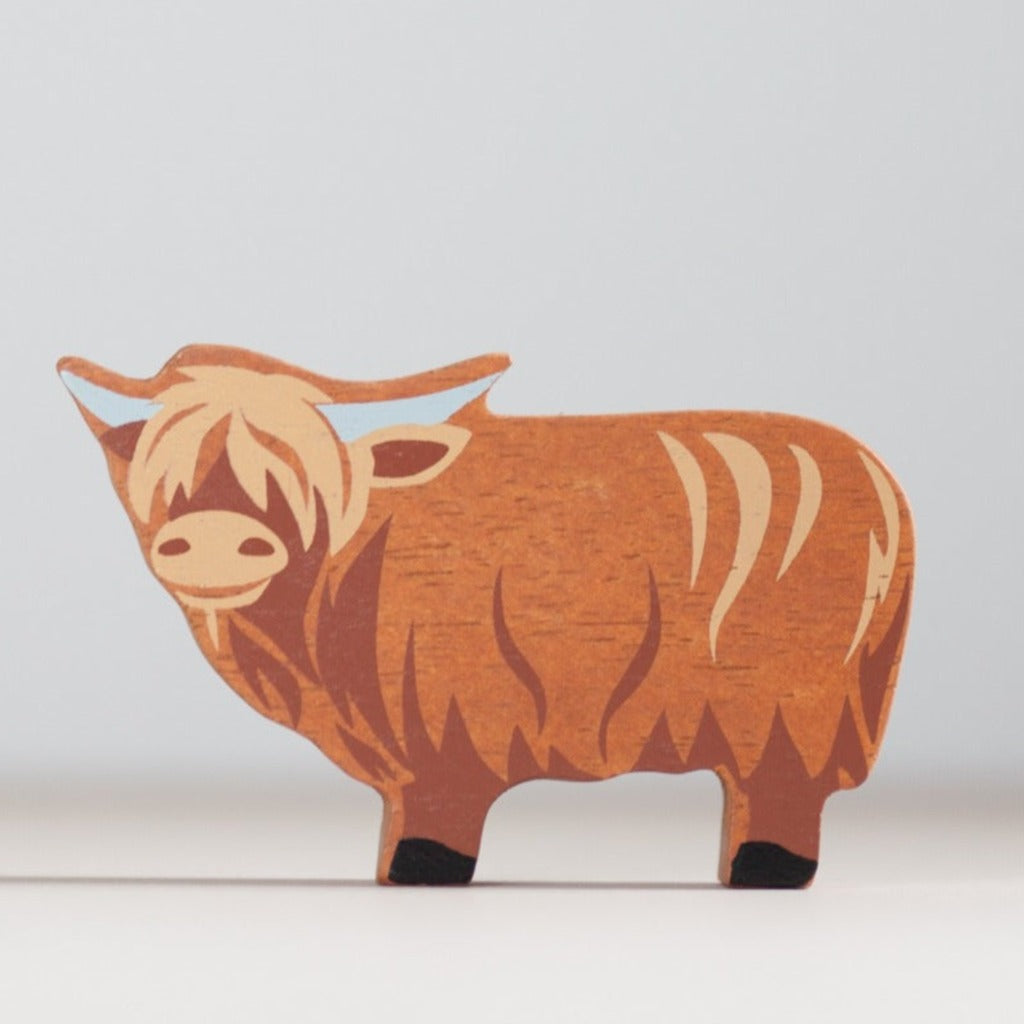 Tender Leaf Farmyard Highland Cow | Wooden Toys | Farm Animals