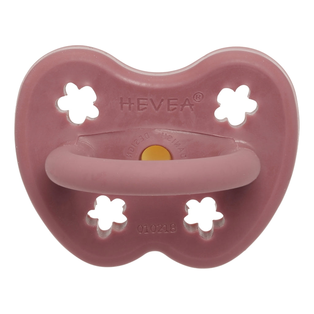 Baby With Hevea 3-36 month Round Teat Natural Rubber Dummy in Rosewood Pink 