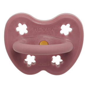 Hevea 3-36 month Round Teat Natural Rubber Dummy in Rosewood Pink