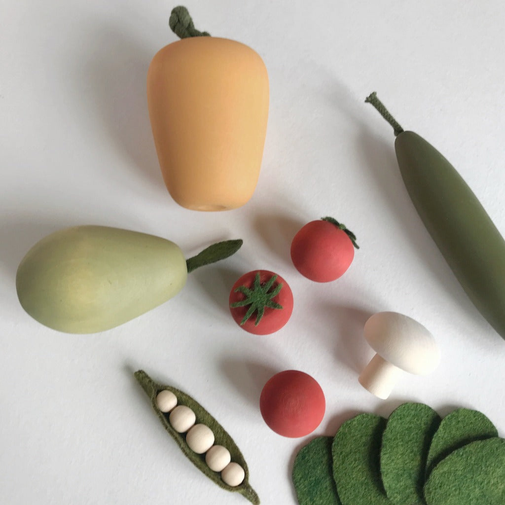 Sabo Concept Wooden Salad | Vegetables - set of 9 Wooden Toys