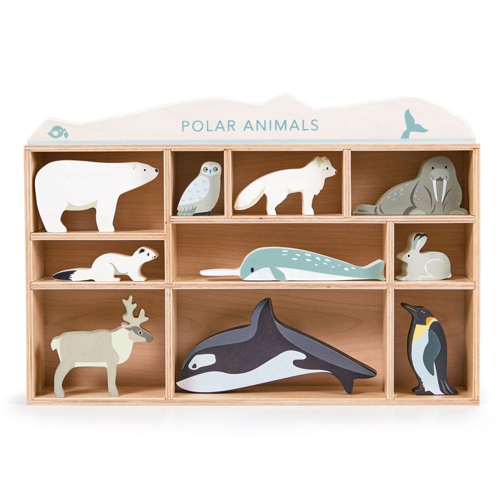 Tender Leaf | Polar Animals Shelf | Wooden Animals | Wooden Toys