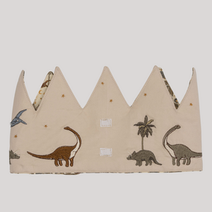 Konges Slojd | Organic Fabric | Reversible Birthday Crown - Dinosaur Themed Part Hat  Edit alt text