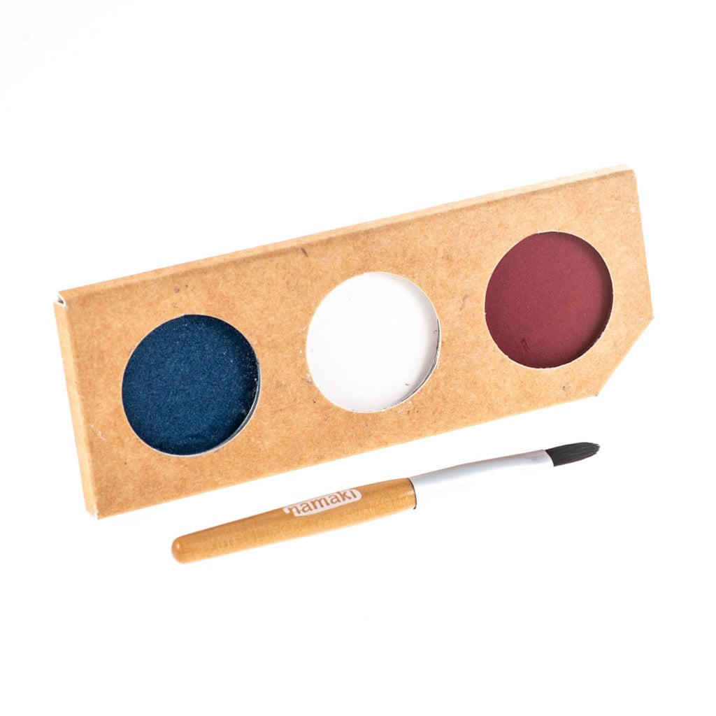 Namaki | Organic Natural | Clown Face Paint Kit - Red, White, Blue
