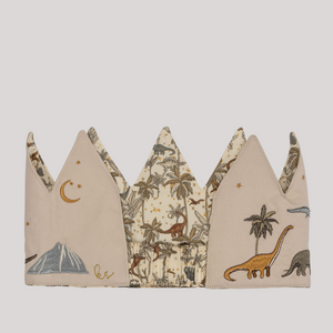 Konges Slojd | Organic Fabric | Reversible Birthday Crown - Dinosaur Themed Part Hat  Edit alt text