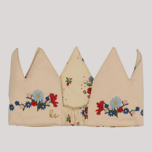 Konges Slojd | Organic Cotton Floral Reversible Birthday Crown comes with removable velcro numbers one to ten