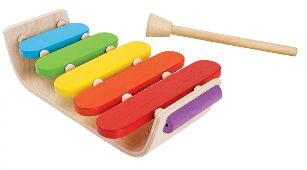 Plan Toys Wooden Xylophone in Rainbow Primary colours