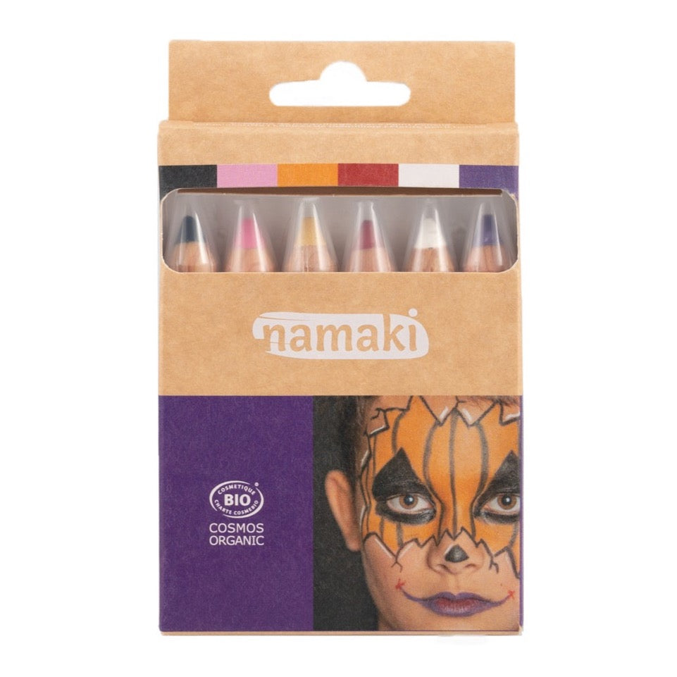 Namaki | Organic Natural | 6 Colour Face Paint Pencil Set - Halloween