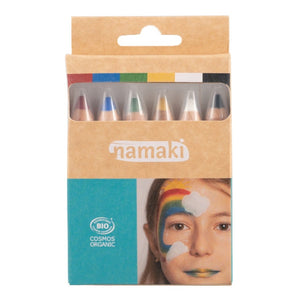 Namaki | Organic Natural | 6 Colour Face Paint Pencil Set - Rainbow