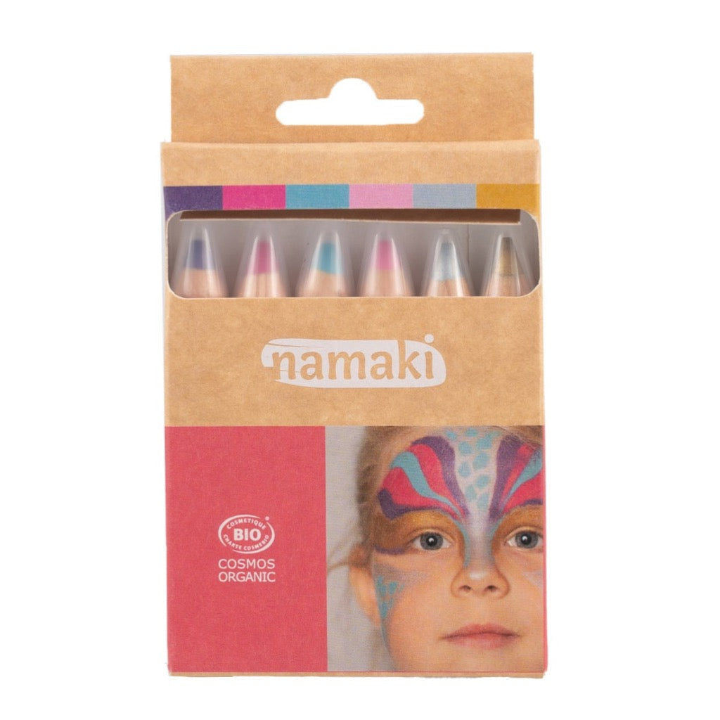 Namaki Organic Natural 6 Colour Face Paint Pencil Set Enchanted