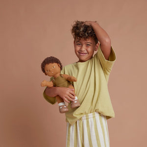 Olli Ella | Dinkum Dolls | Waldorf Doll | Button | Dark Skinned Doll