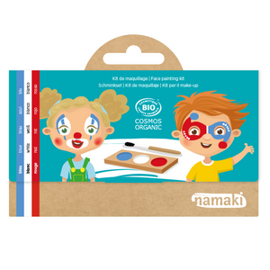 Namaki | Organic Natural | Clown Face Paint Kit - Red, White, Blue