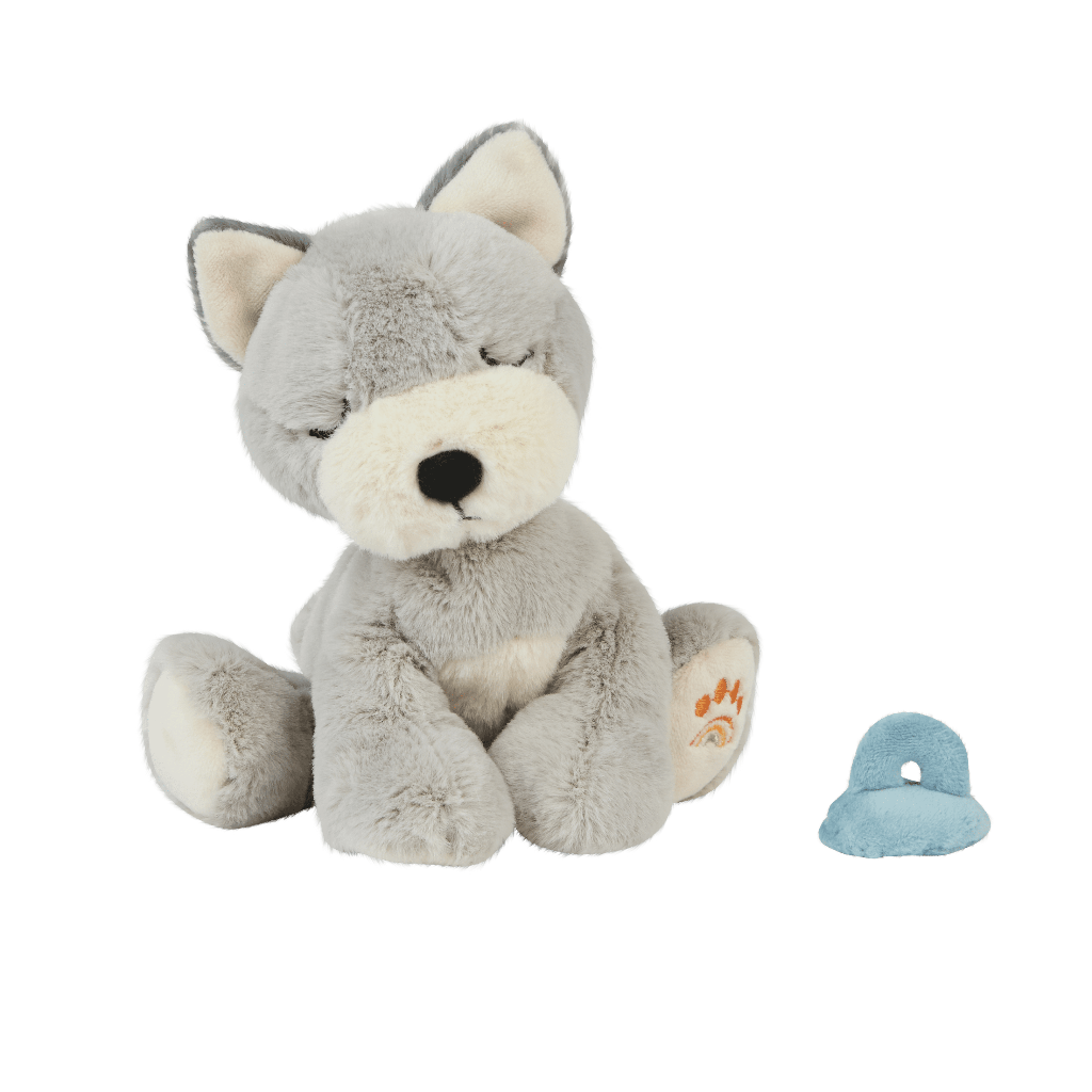 Dinkum Doll Puppy Recycled Plush Toy with a Magnetic Velvet Dummy.