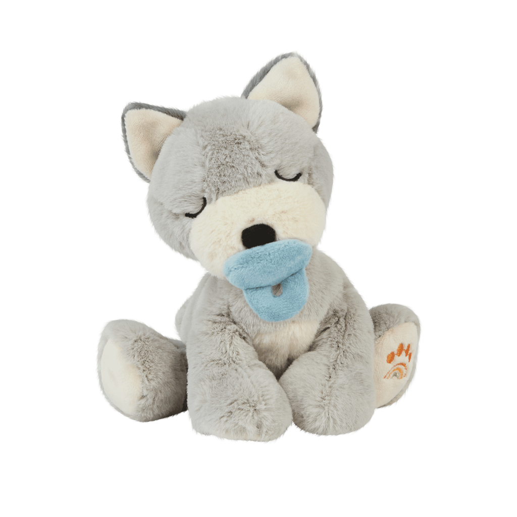 Dinkum Doll Puppy Recycled Plush Toy with a Magnetic Velvet Dummy.