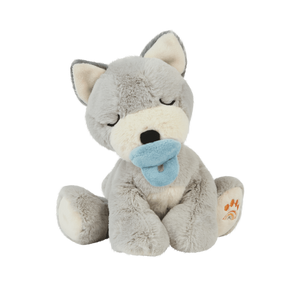 Dinkum Doll Puppy Recycled Plush Toy with a Magnetic Velvet Dummy.