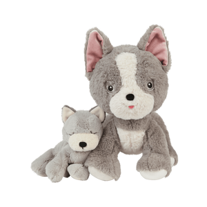 Dinkum Doll Puppy Recycled Plush Toy with a Magnetic Velvet Dummy.