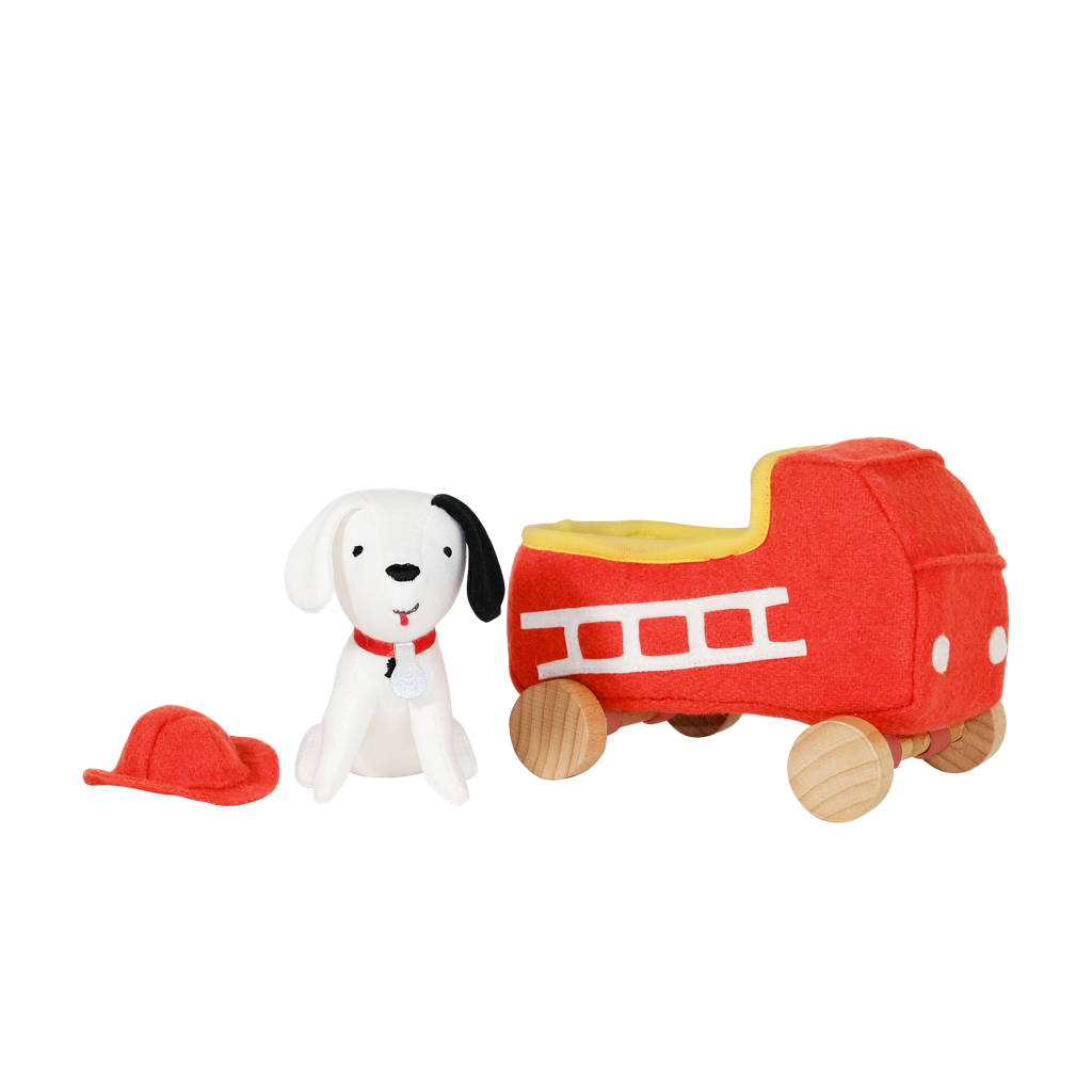 Olli Ella | Holdie World | Dog - Go | Fire Chief Toy Fire Engine and Dog Dressed as a Fire Fighter