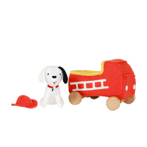 Olli Ella | Holdie World | Dog - Go | Fire Chief Toy Fire Engine and Dog Dressed as a Fire Fighter  Edit alt text