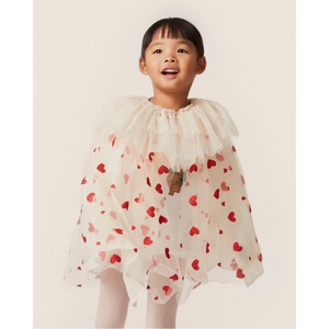 Konges Slojd | Glitter Fairy Cape with Hearts | Toddler and Kids Fancy Dress | Halloween