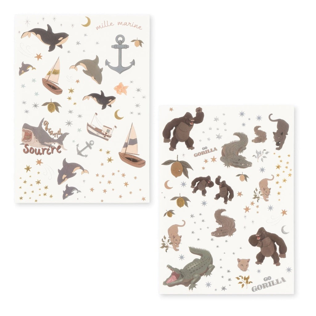 Konges Slojd | Kids Temporary Tattoos | Ocean & Jungle Mix
