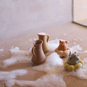 Konges Slojd | 3 Piece Set | Sustainable Eco Bath & Beach Toys | Unicorn - Almond Colour made with 100% Silicone