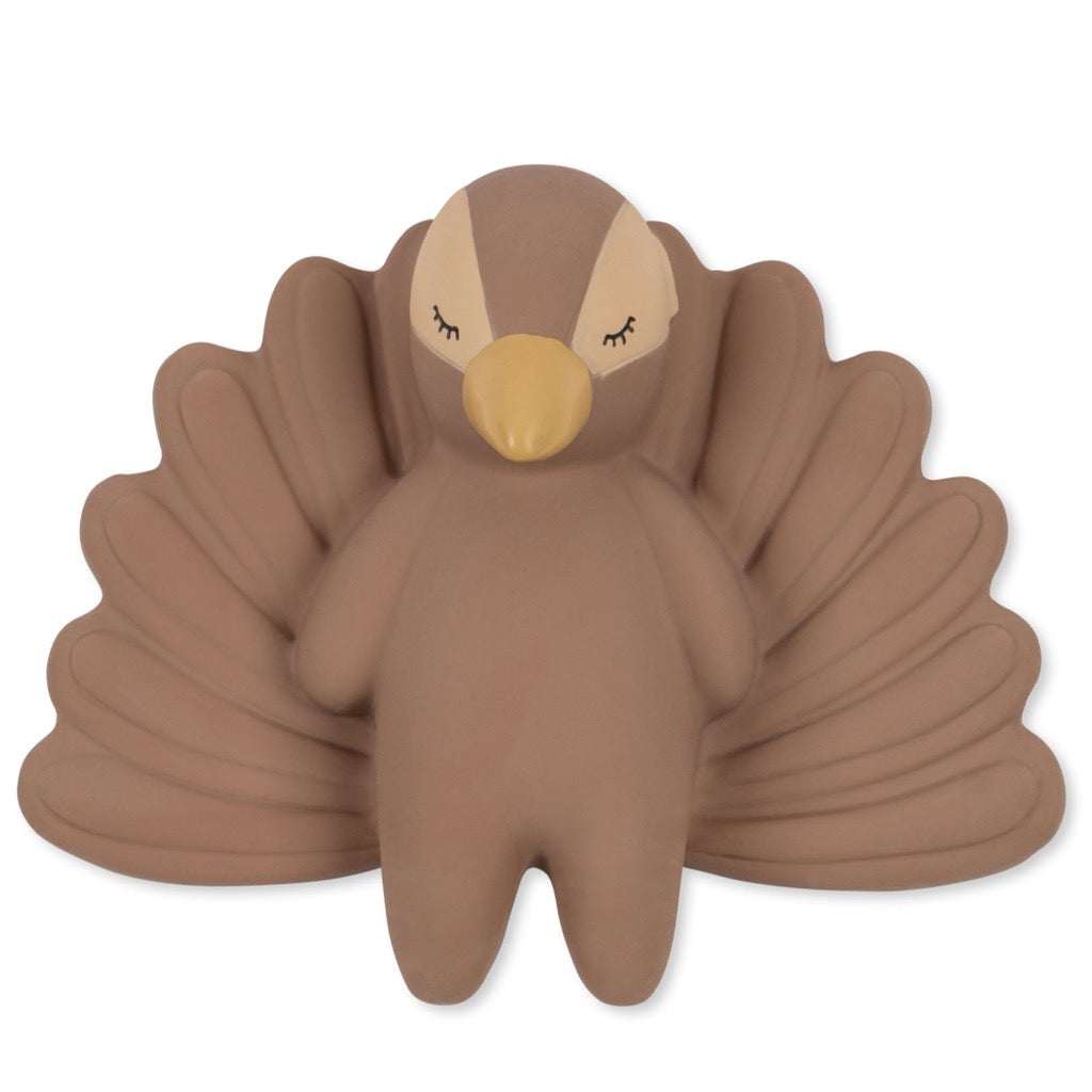 Konges Slojd | Natural Rubber Teether | Eco Sustainable Baby Toy - Peacock