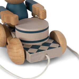 Konges Slojd | Wooden Musical Pull Toy | Bear - Blue
