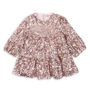 Konges Slojd Lila Sequin Dress Grey Rose Pink