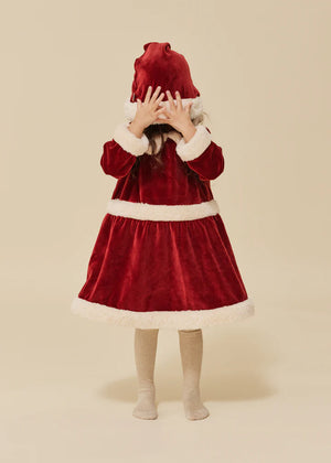 Konges Slojd | Recycled | Velvet Christmas Dress - Dahlia Red