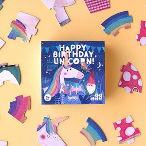 Londji | 5 x Progressive Jigsaw Puzzles |Happy Birthday Unicorn