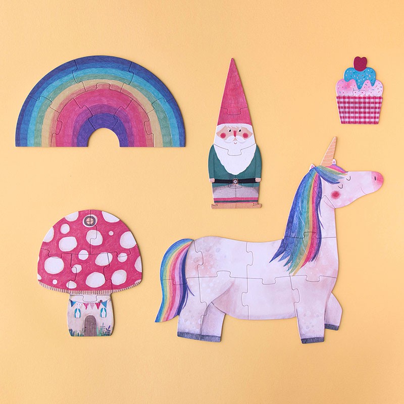 Londji | 5 x Progressive Jigsaw Puzzles |Happy Birthday Unicorn