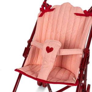 Konges Slojd  Pink Toy Pushchair  with Red Bows & Hearts 