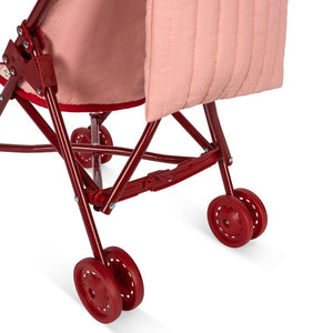 Konges Slojd  Pink Toy Pushchair  with Red Bows & Hearts 