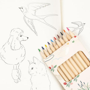 Konges Slojd Kids colouring book with a set of 10 pencils 