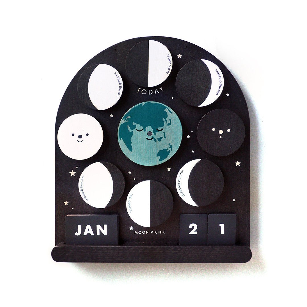 Moon Picnic Children's Wooden Moon Phase Calendar 