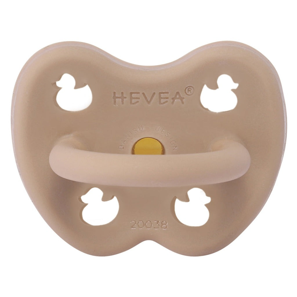 HEVEA | 3-36m ROUND Teat Natural Rubber Dummy - Tan Beige