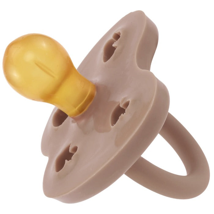 HEVEA | 3-36m ROUND Teat Natural Rubber Dummy - Tan Beige