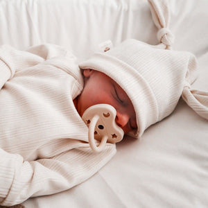 HEVEA Newborn Dummy | 0-3m ROUND Teat | Natural Rubber - Milky White