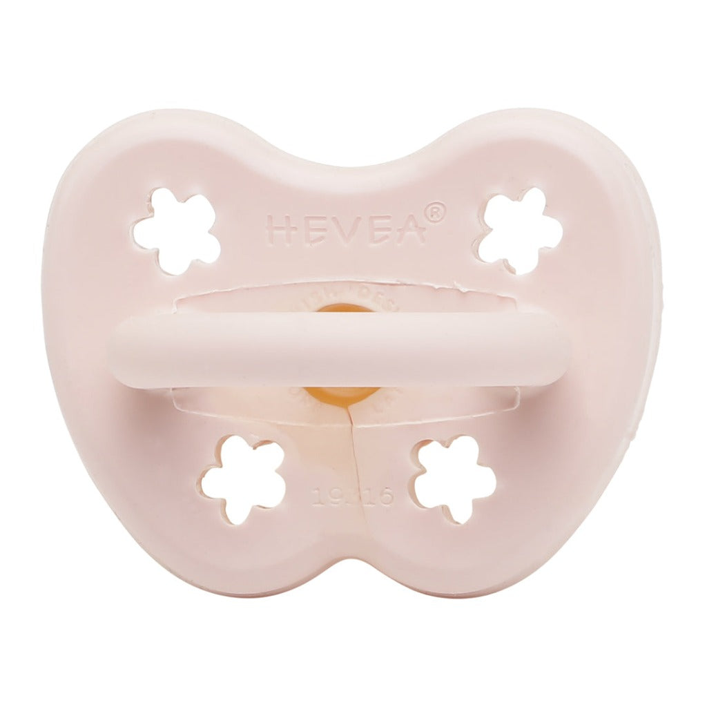 HEVEA Newborn Dummy | 0-3m ROUND Teat | Natural Rubber - Powder Pink