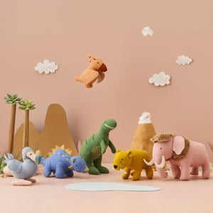 Olli Ella | Prehistoric Dinosaurs | Holdie Folk Playset | Dinosaur stuffed Animal Soft Toys | Pterodactyl, T-Rex and Ankylosaurus.