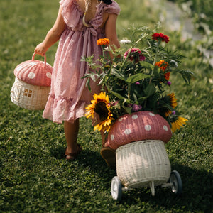 Olli Ella | Rattan Mushroom Basket - Musk Pink