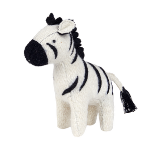 3 x Olli Ella Holdie World Safari Animal Felt Soft toys in a Gift Box. 1 x  Elephant, 1 x Rhino & 1 x Zebra 