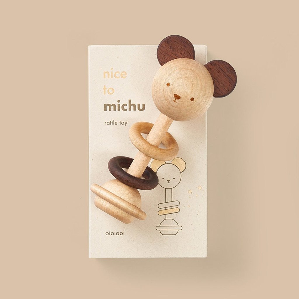 Oioiooi | Nice to Michu | Wooden Baby Rattle