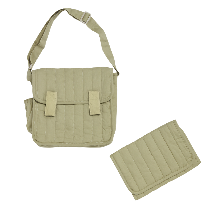 Olli Ella | Doll Changing Bag & Mat | Carrie Changing Set - Sage Green