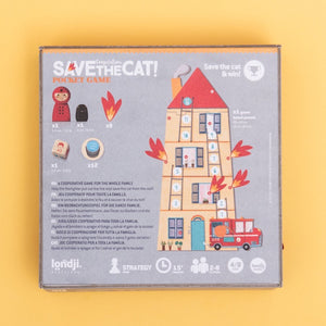 Londji | Save The Cat | Mini Board Game | Travel Board Game | Co Op Board Game based on Firefighters Reaching the Top to Save The Cat  Edit alt text