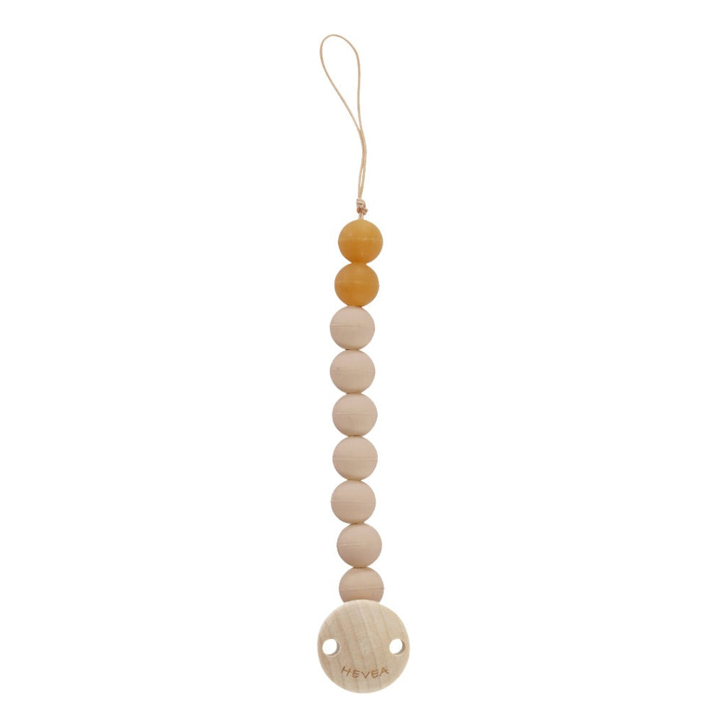 Hevea | Biodegradable | Teething Dummy Clip | Natural Rubber - Sand