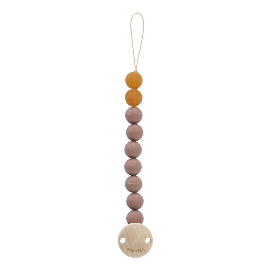 Hevea | Biodegradable | Teething Dummy Clip | Natural Rubber -Tan Beige
