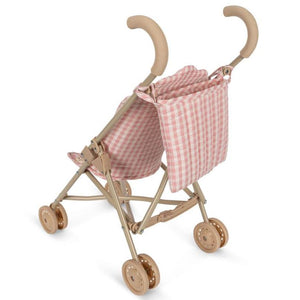 Konges Slojd Pink Check Cherry Toy Pushchair / Stroller 