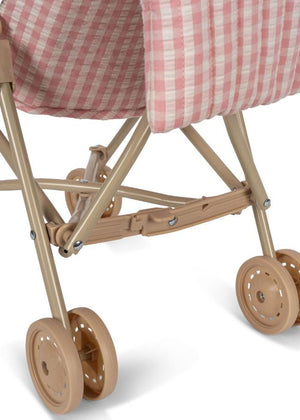 Konges Slojd Pink Check Cherry Toy Pushchair / Stroller 